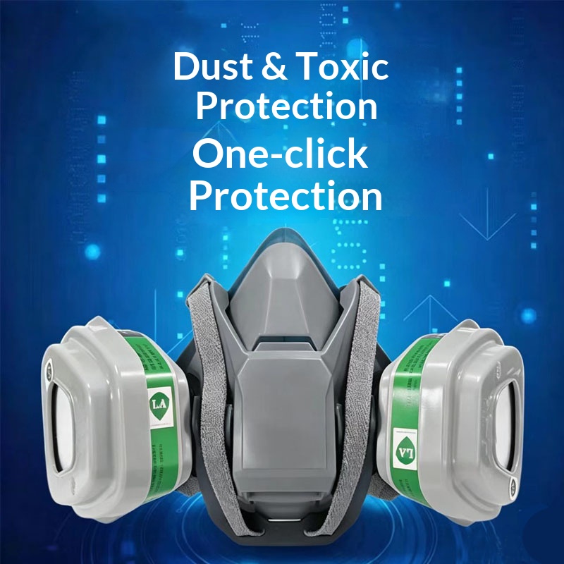 Dust Mask Construction - قناع غاز سيليكون 6502QL سريع التثبيت