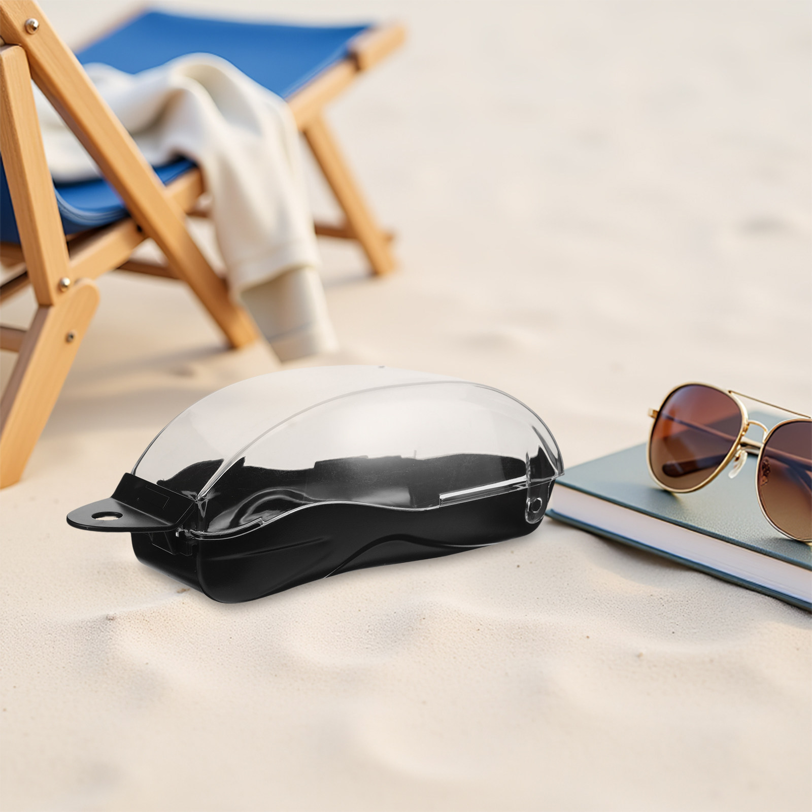Mask Case Hard Shell - علبة نظارات السباحة بغطاء شفاف، صندوق